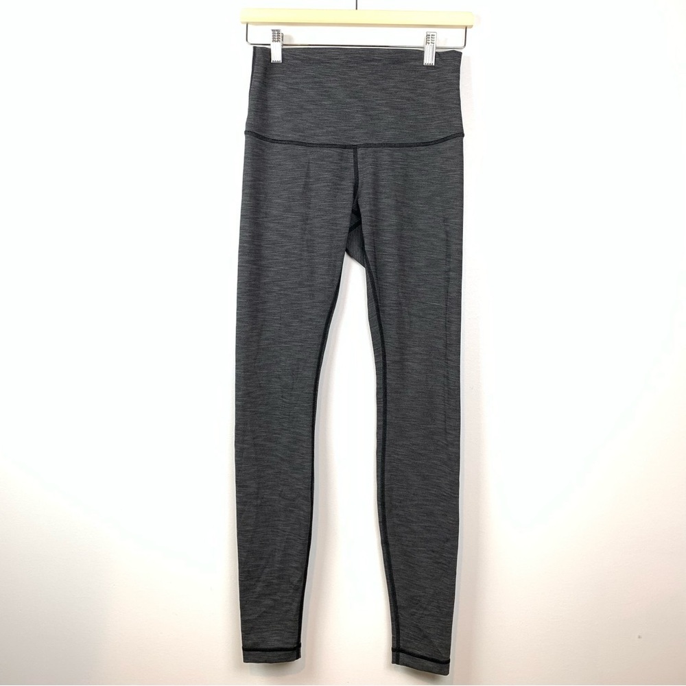 Lululemon 30” Wunder Under Yoga Leggings T30416 Heathered Black Sz 8 Active